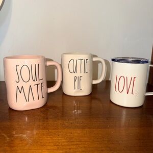 Rae Dunn Soul Mate, Cutie Pie, Love Mug Trio Valentines Day